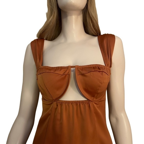 PLT Dress Satin Sexy Bodycon Cut Out Underwire Bra Special Occasion Club Wear - Picture 5 of 16